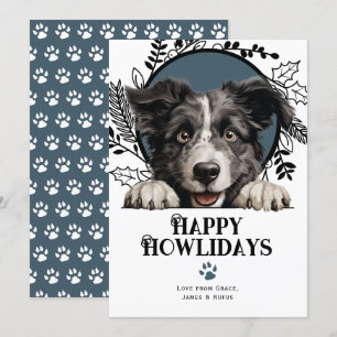 Happy Howlidays Croatian Sheepdog Dog Christmas Holiday Card