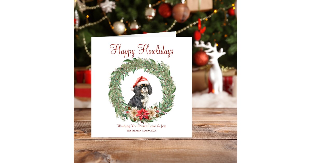 Happy Howlidays Cute Cocker Spaniel Dog Holiday Card | Zazzle