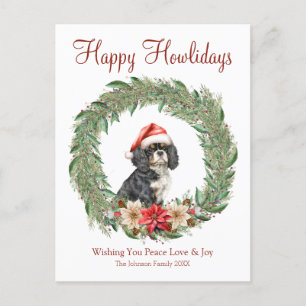 Happy Howlidays Cute Cocker Spaniel Dog Holiday Postcard