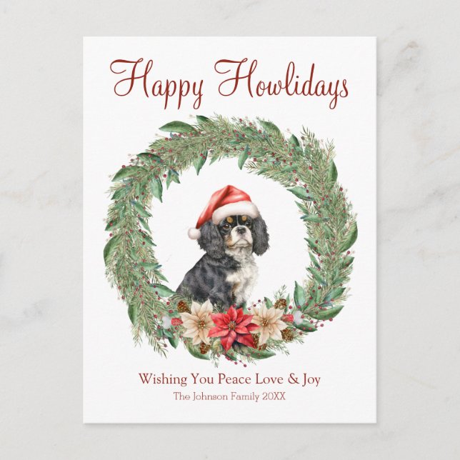 Happy Howlidays Cute Cocker Spaniel Dog Holiday Postcard (Front)