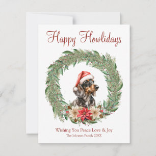 Happy Howlidays Cute Dachshund Dog Holiday Card