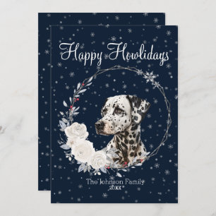 Happy Howlidays Cute Dalmatian Dog Holiday Card