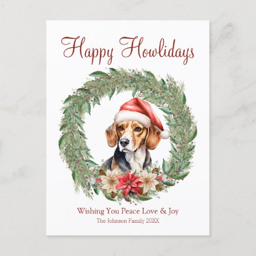 Happy Howlidays Cute Dog Holiday Postcard