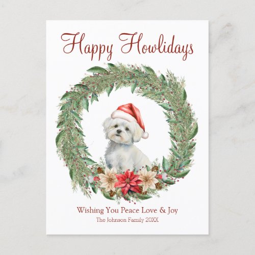 Happy Howlidays Cute Dog Holiday Postcard