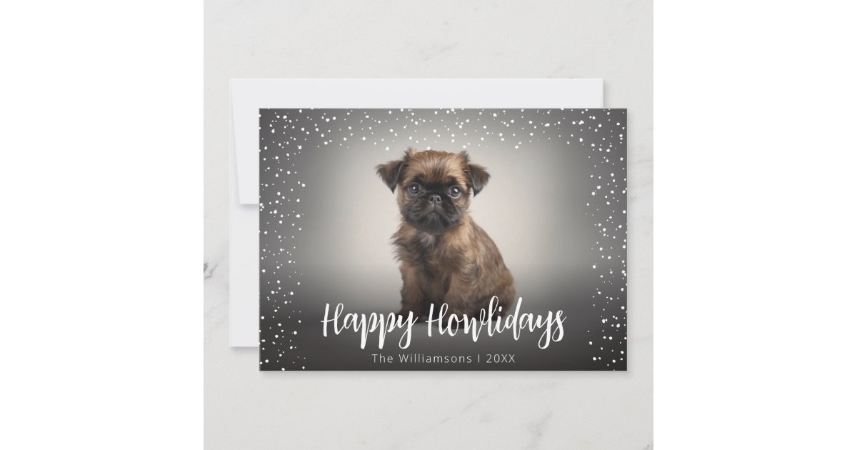 Happy Howlidays Cute Dog Photo Christmas Holiday Card | Zazzle