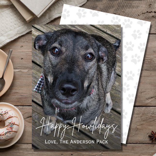 Happy Howlidays Cute Dog Photo Christmas Holiday Card (Creator Uploaded)
