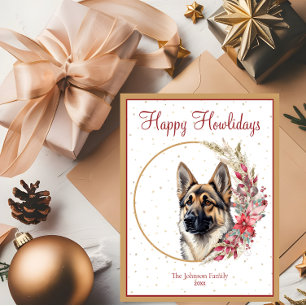 Happy Howlidays Cute German Shepherd Dog Holiday Postcard