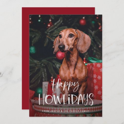 Happy Howlidays  Cute Pet Dog Christmas Photo Holiday Card