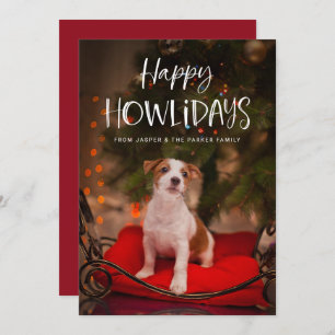 Happy Howlidays Cute Pet Dog Christmas Photo Holiday Card