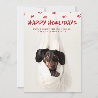 Happy Howlidays | Cute Pet Photo Christmas Holiday Card