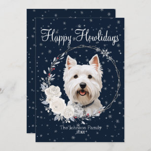 Happy Howlidays Cute Westie Dog Holiday Card