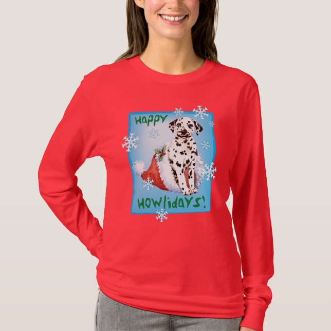 Happy Howlidays Dalmatian T-Shirt (Front)