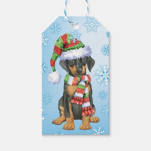 Happy Howlidays Doberman Gift Tags