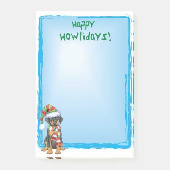 Happy Howlidays Doberman Post-it Notes (Front)