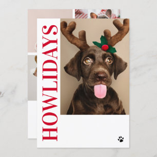 Happy Howlidays Dog Christmas 5 Photo Card