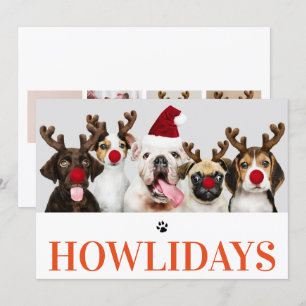 Happy Howlidays Dog Christmas 5 Photo Card