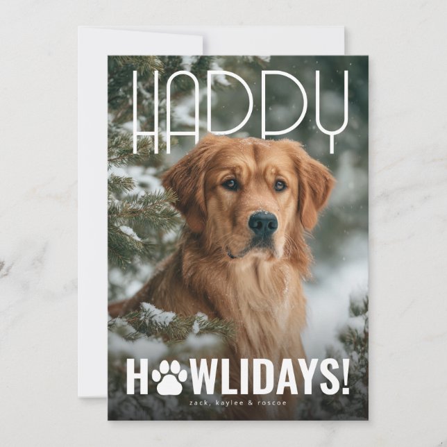 Happy Howlidays Dog Christmas Holiday Card (Front)