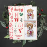 Happy Howlidays Dog Christmas Picture Custom Photo Holiday Card<br><div class="desc">Send festive cheer with a playful twist using the Happy Howlidays Dog Christmas Picture Custom Photo Holiday Card. This delightful card is perfect for dog lovers and pet owners looking to celebrate their furry friend in a unique way. Featuring a space to upload your dog’s photo, this card showcases your...</div>