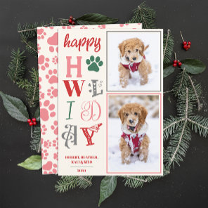 Happy Howlidays Dog Christmas Picture Custom Photo Holiday Card
