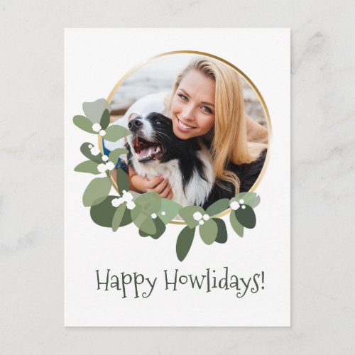 Happy Howlidays Dog Custom Holiday Postcard
