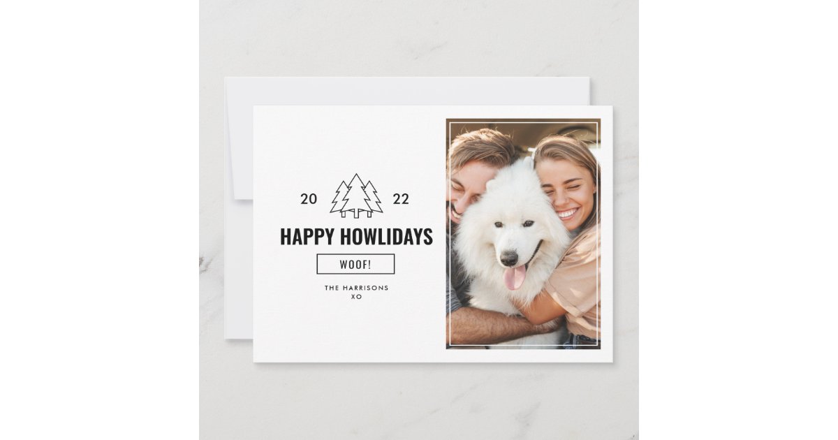 Happy Howlidays Dog Family Photo 2022 Holiday Card | Zazzle