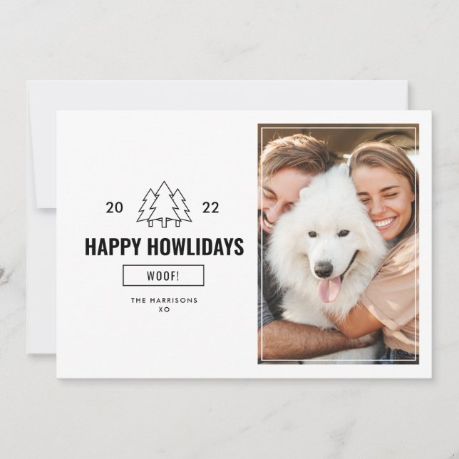 Happy Howlidays Dog Family Photo 2022 Holiday Card (Front)