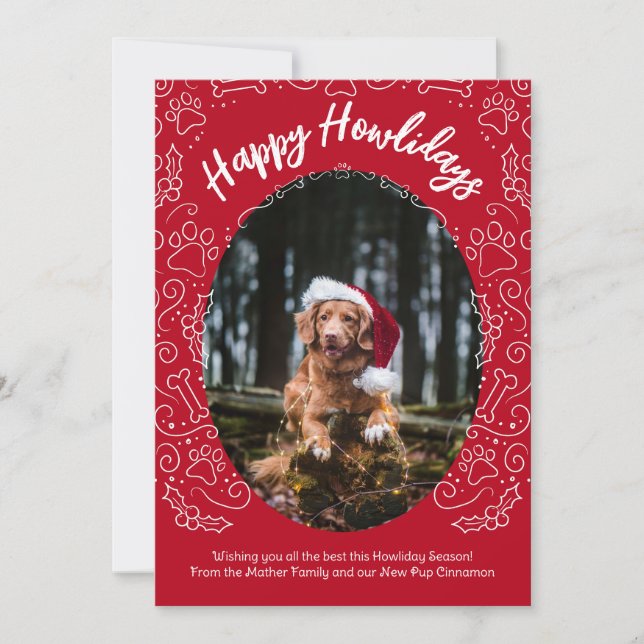 Happy Howlidays Dog Pet Christmas Card (Front)