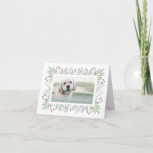 Happy Howlidays Dog Pet Greeting Card Folded Zazzle