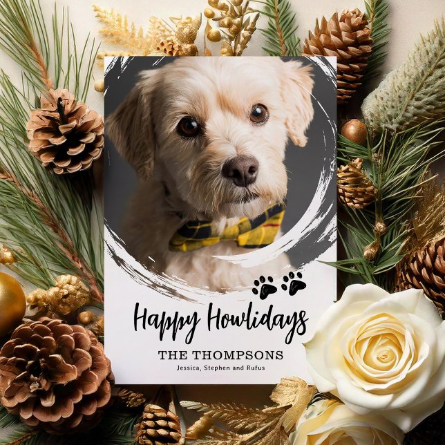Happy Howlidays Dog Photo Christmas Holiday Card (Creator Uploaded)