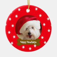 Happy Howlidays Dog Snowflake Christmas Ornament
