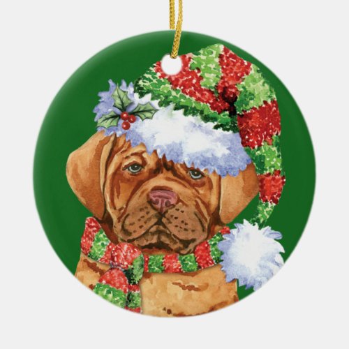 Happy Howlidays Dogue Ceramic Ornament