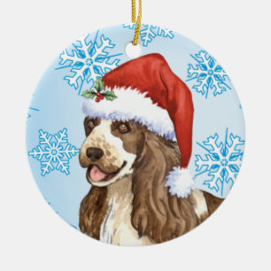 Happy Howlidays English Cocker Spaniel Ceramic Ornament