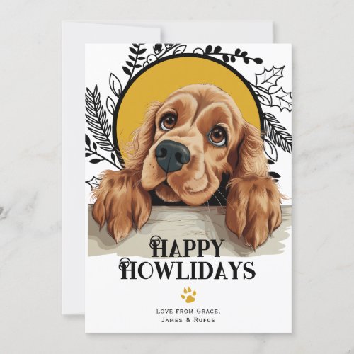 Happy Howlidays English Cocker Spaniel Holiday Card