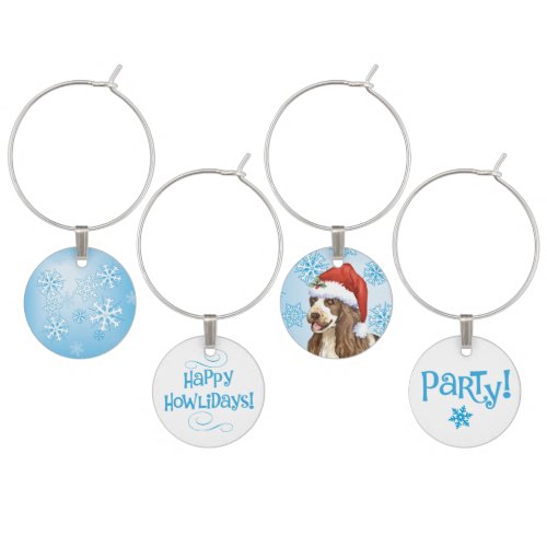 Happy Howlidays English Cocker Spaniel Wine Charm