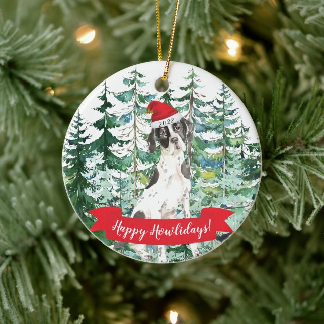 Happy Howlidays English Pointer Christmas Ornament (Tree)