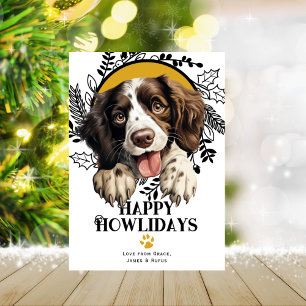 Happy Howlidays English Springer Spaniel Christmas Holiday Card