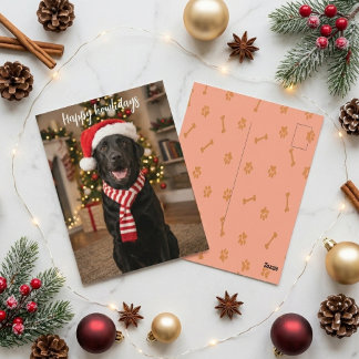 Happy Howlidays Festive Black Lab Christmas Postcard