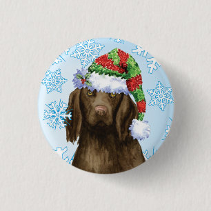 Happy Howlidays Flat-coated Retriever Button