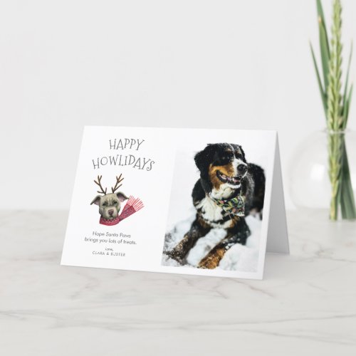 Happy Howlidays  Funny Christmas Dog Pet Photo Holiday Card