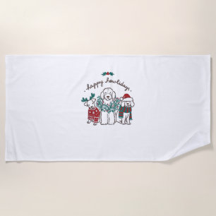 Happy Howlidays Funny Dog Christmas Gift Beach Towel