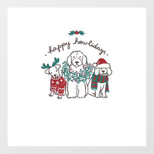 Happy Howlidays Funny Dog Christmas Gift Wall Decal