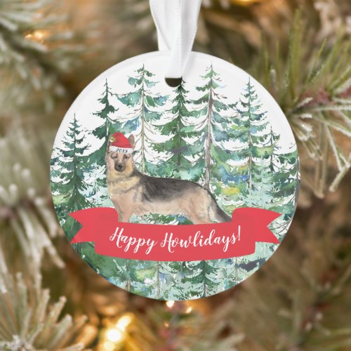 Happy Howlidays German Shepherd Dog Christmas Ornament