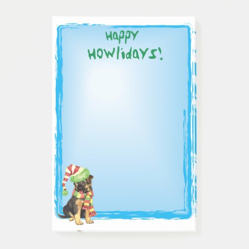 Happy Howlidays German Shepherd Post_it Notes