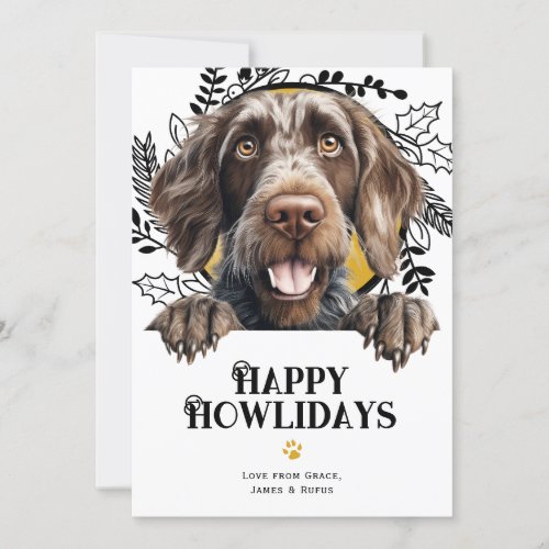 Happy Howlidays German Wirehaired Pointer Dog Holiday Card