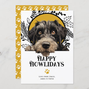 Happy Howlidays Giant Schnauzer Dog Christmas Holiday Card