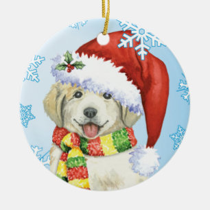 Happy Howlidays Great Pyrenees Ceramic Ornament