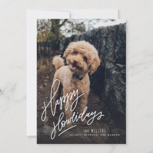 Happy Howlidays Hand-lettered Pet Dog Photo