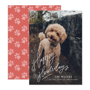 Happy Howlidays Hand-lettered | Pet Dog Photo Holiday Card