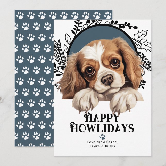 Happy Howlidays Harrier Dog Holiday Card (Front/Back)