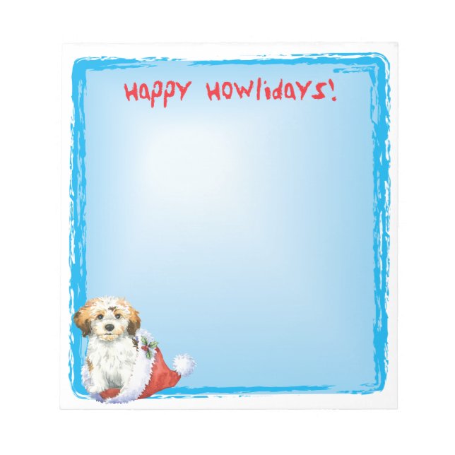 Happy Howlidays Havanese Notepad (Front)